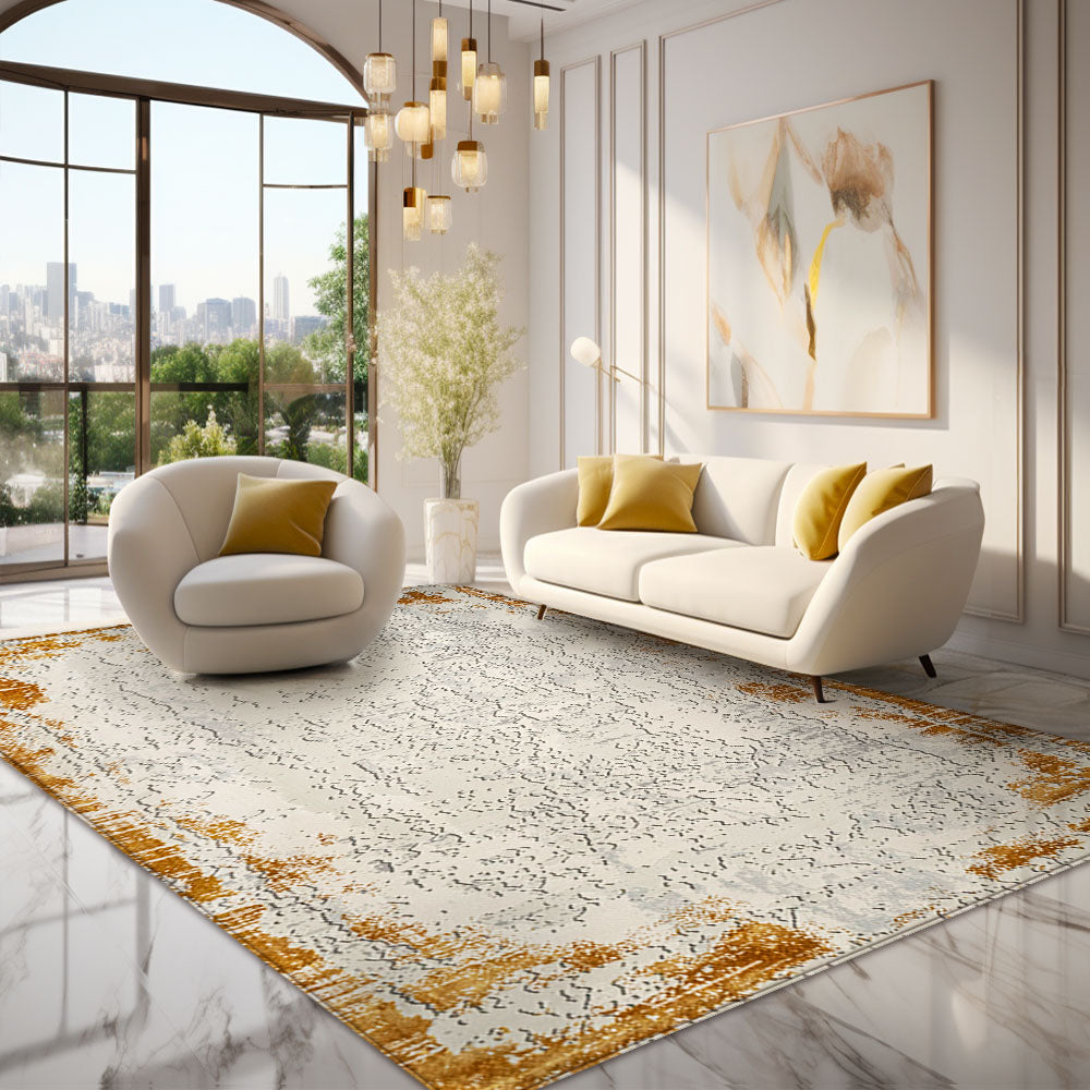 Antic Modern Kenar Grey Gold Rug
