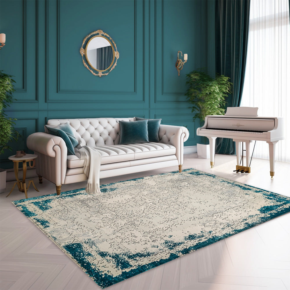 Antic Modern Kenar Grey Turquoise Rug