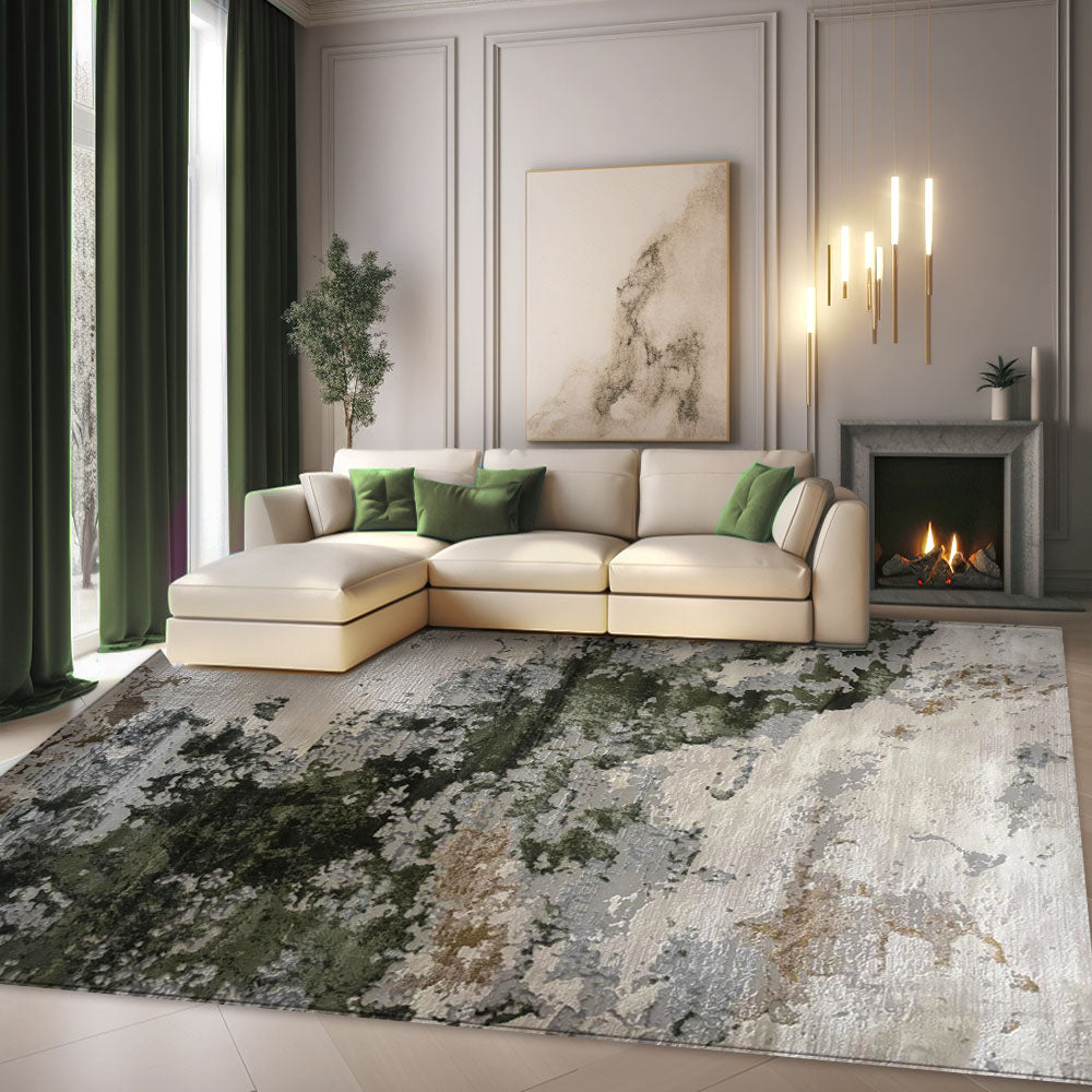 Apuseni Modern Cream Green Spots Rug H373A