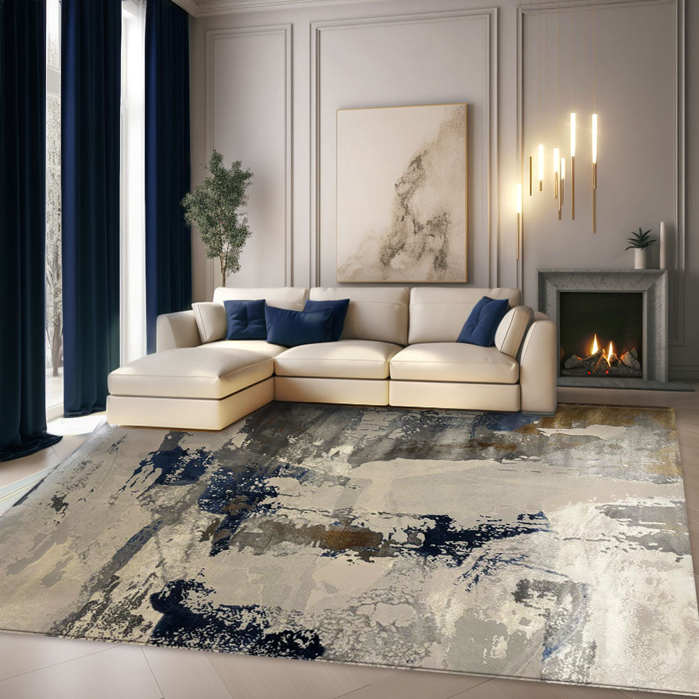 Apuseni Modern Blue Grey Spots Rug H524A