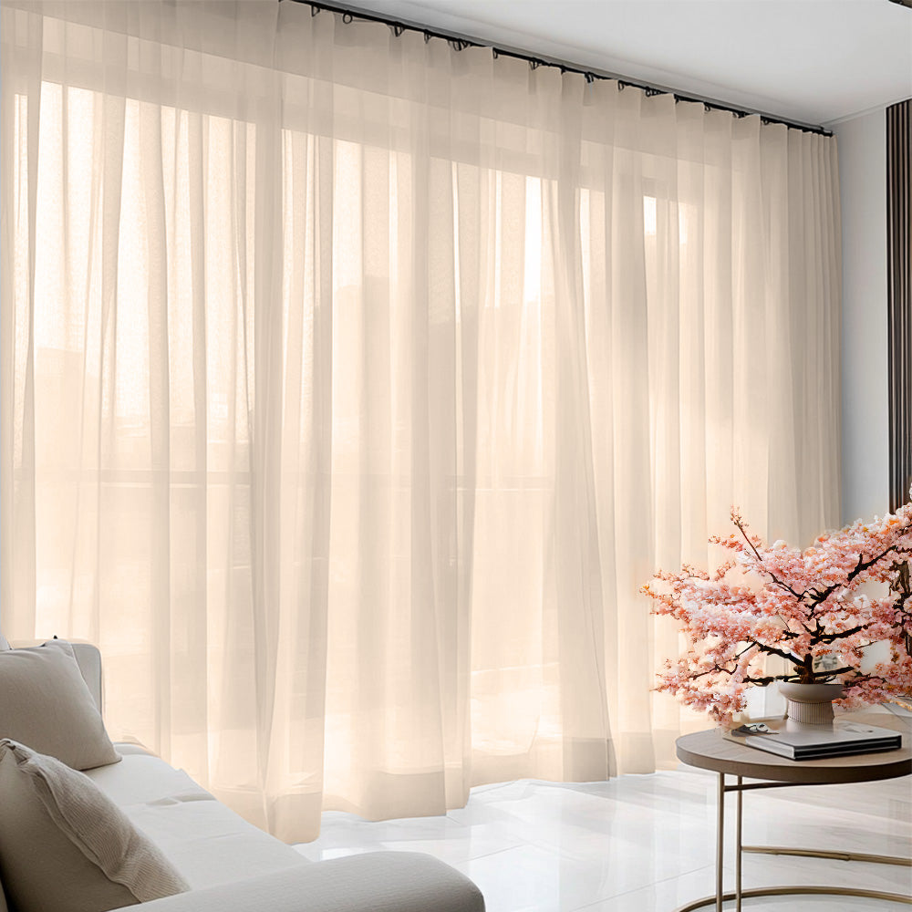Luchtig Synthetisch Zijde Gordijn Crème