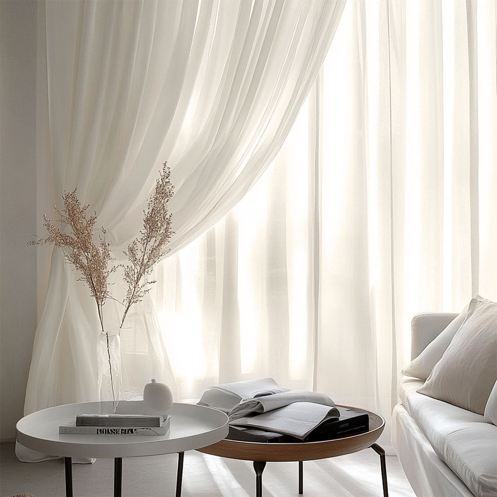 Luchtig Synthetisch Zijde Gordijn Ivoor