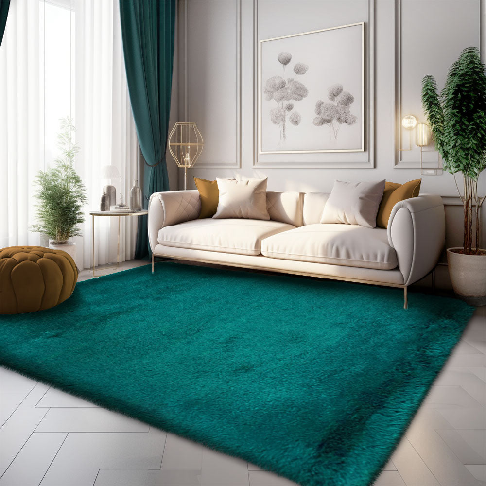 Fluffy Rabbit Veronico Rug, Turquoise