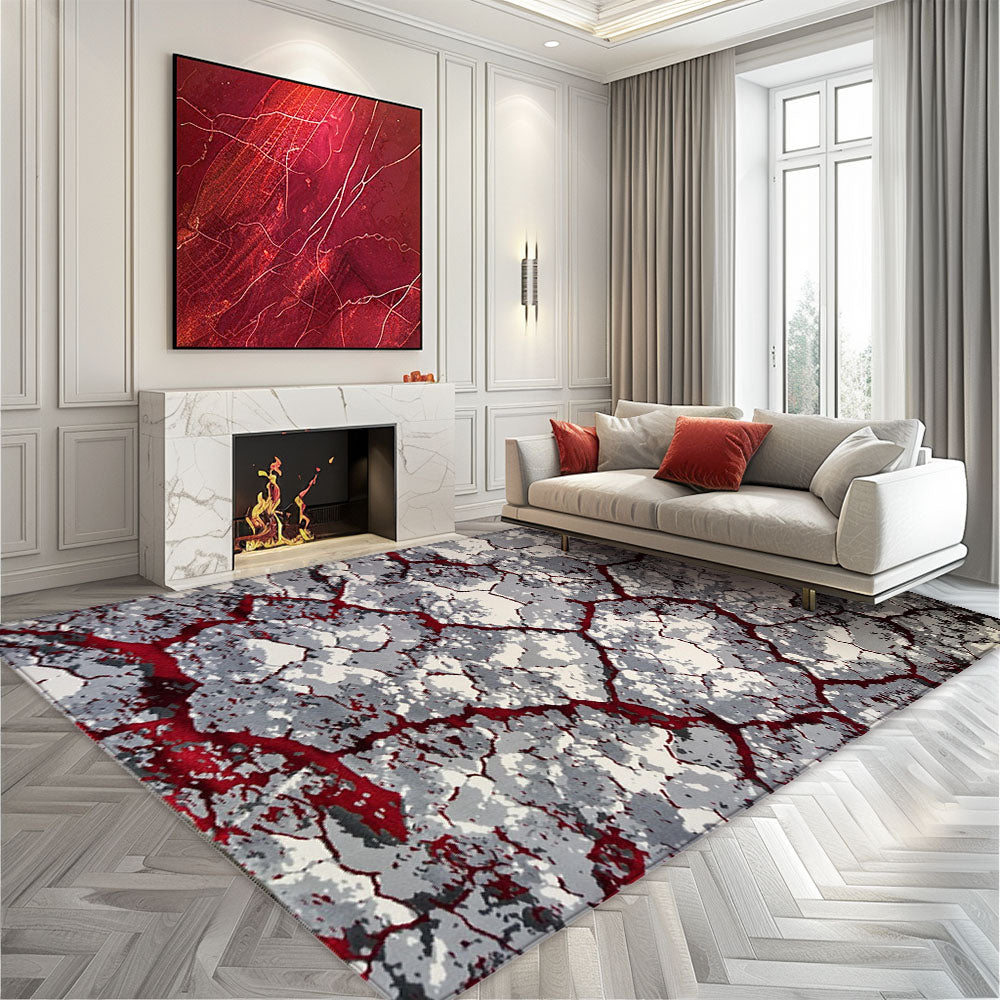 Milano Bedrock Cream Red Rug
