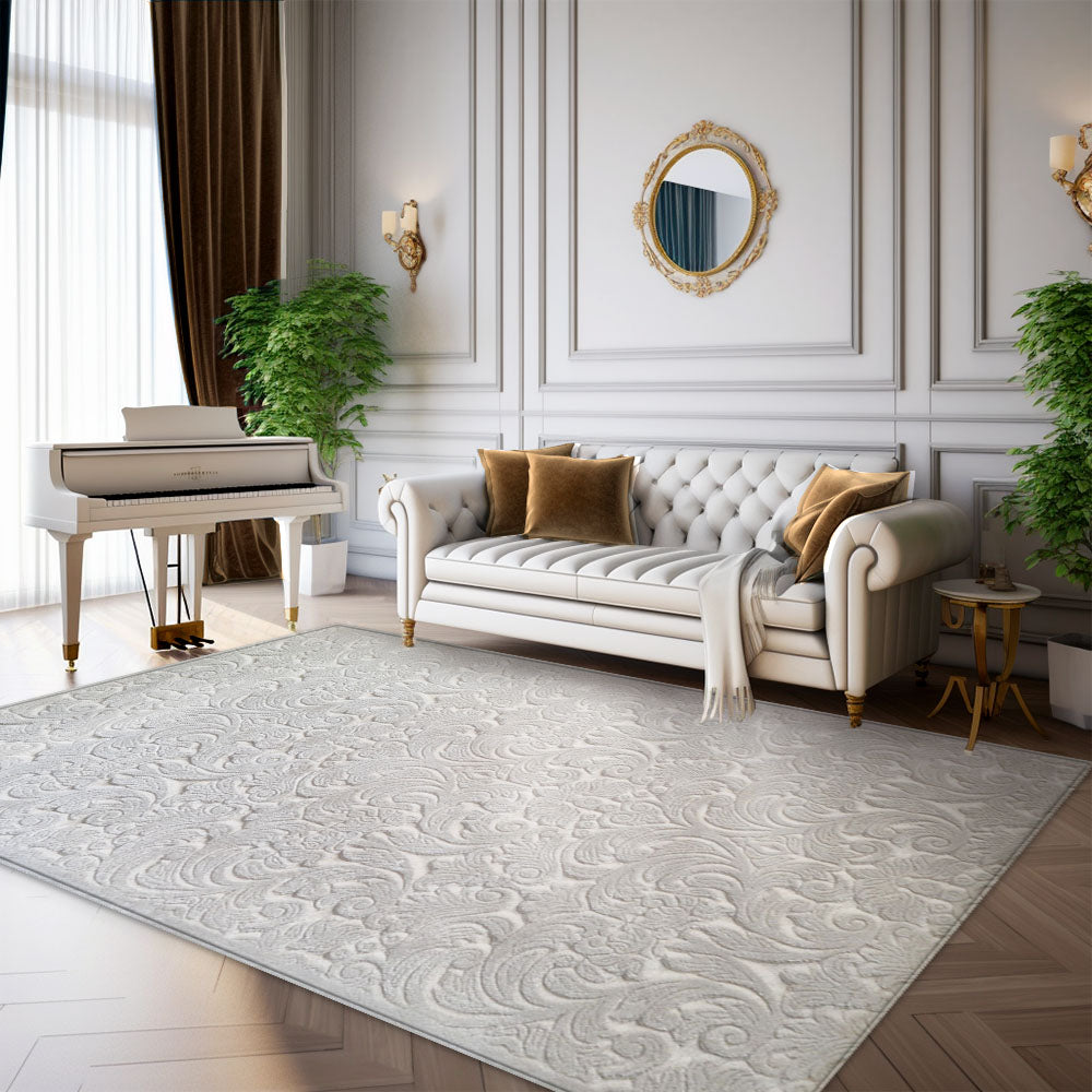 Mira 3D Elegant Pearl Cream Rug