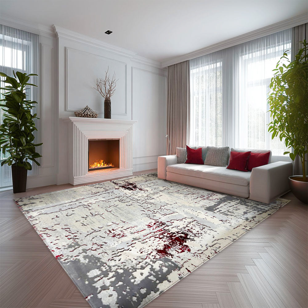 Antic New Home Grey Red Rug 5644A