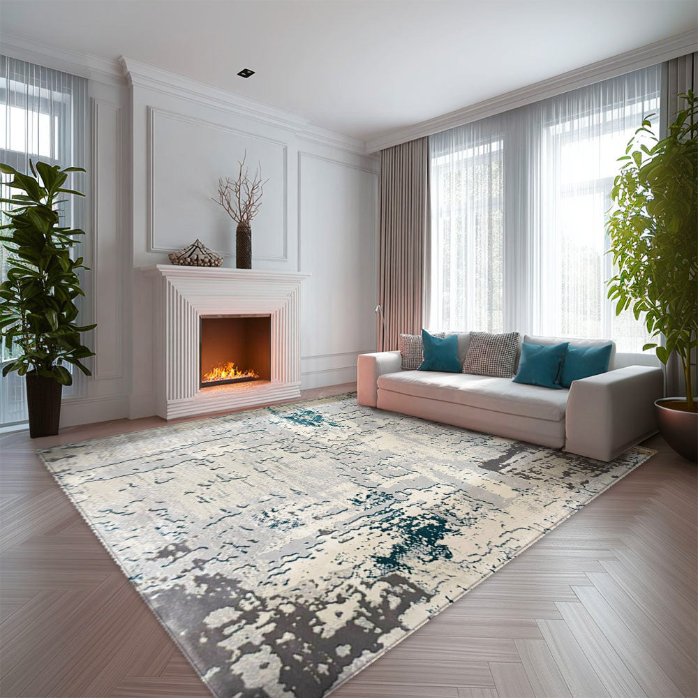 Antic New Home Grey Turquoise Rug 5644A