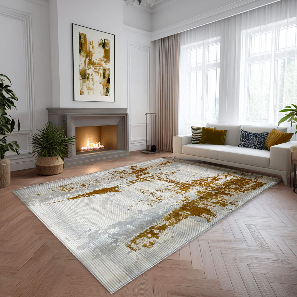 Antic New Home Grey Gold Rug